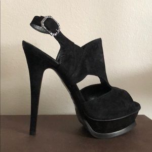 Nando Muzi black suede platforms 38.5